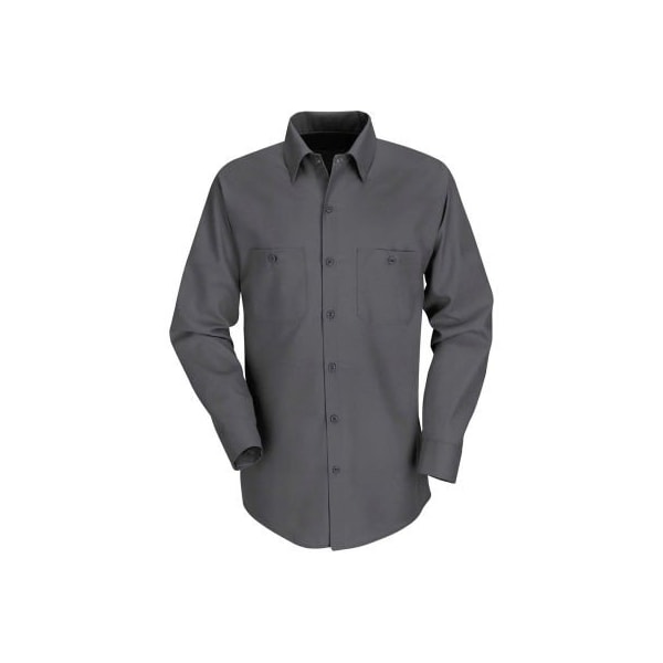 Red Kap Men's Industrial Work Shirt Long Sleeve Charcoal Long-L SP14